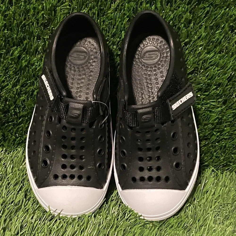 Skechers‎ Foamies Guzman Steps Aqua Surge Black White Toddler Size 7